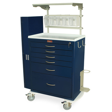 HARLOFF 6 Drawer Steel Tall Treatment Crash Cart w/ Standard Key Lock MDS3030K16-AIRWAY